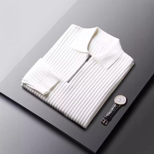 Herren-Polo-Pullover mit Reißverschluss