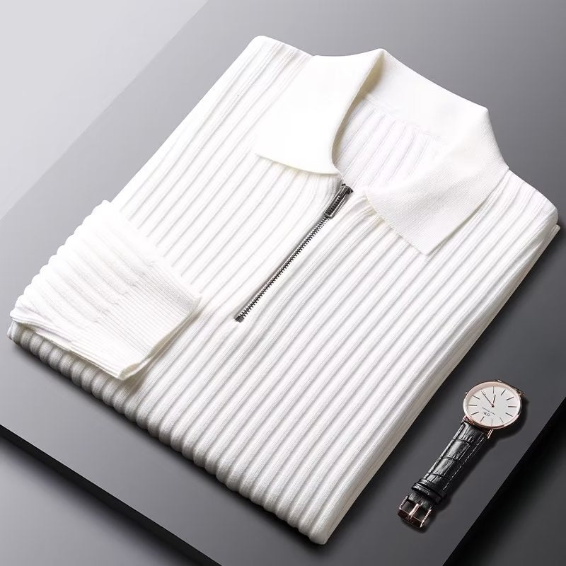 Herren-Polo-Pullover mit Reißverschluss