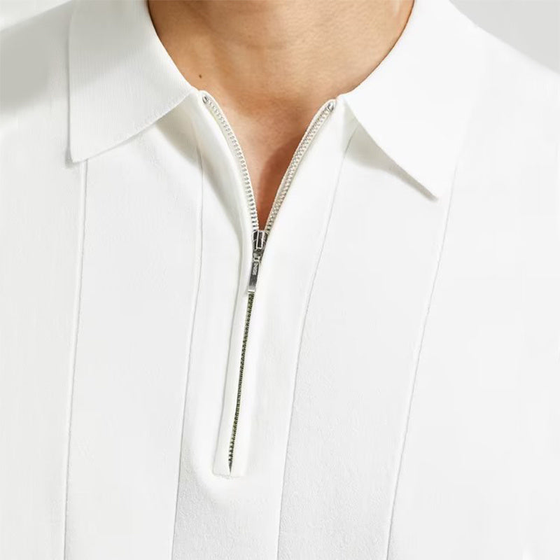 Modisches Kurzarm Polo-Shirt mit Reißverschluss und Kragen für Herren