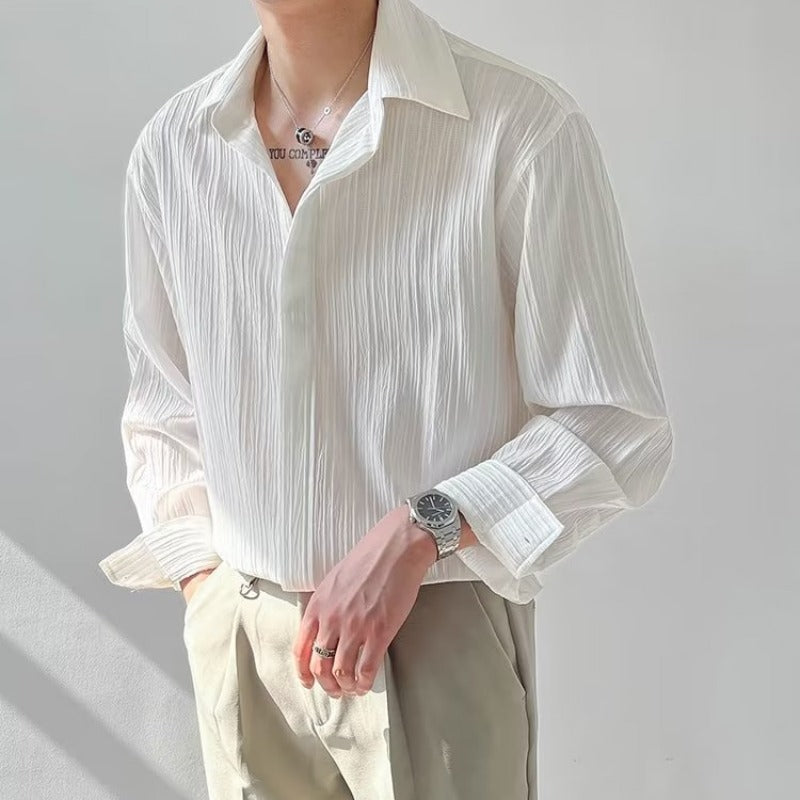 Herren Langarmshirt Trendy Lockerer Schnitt